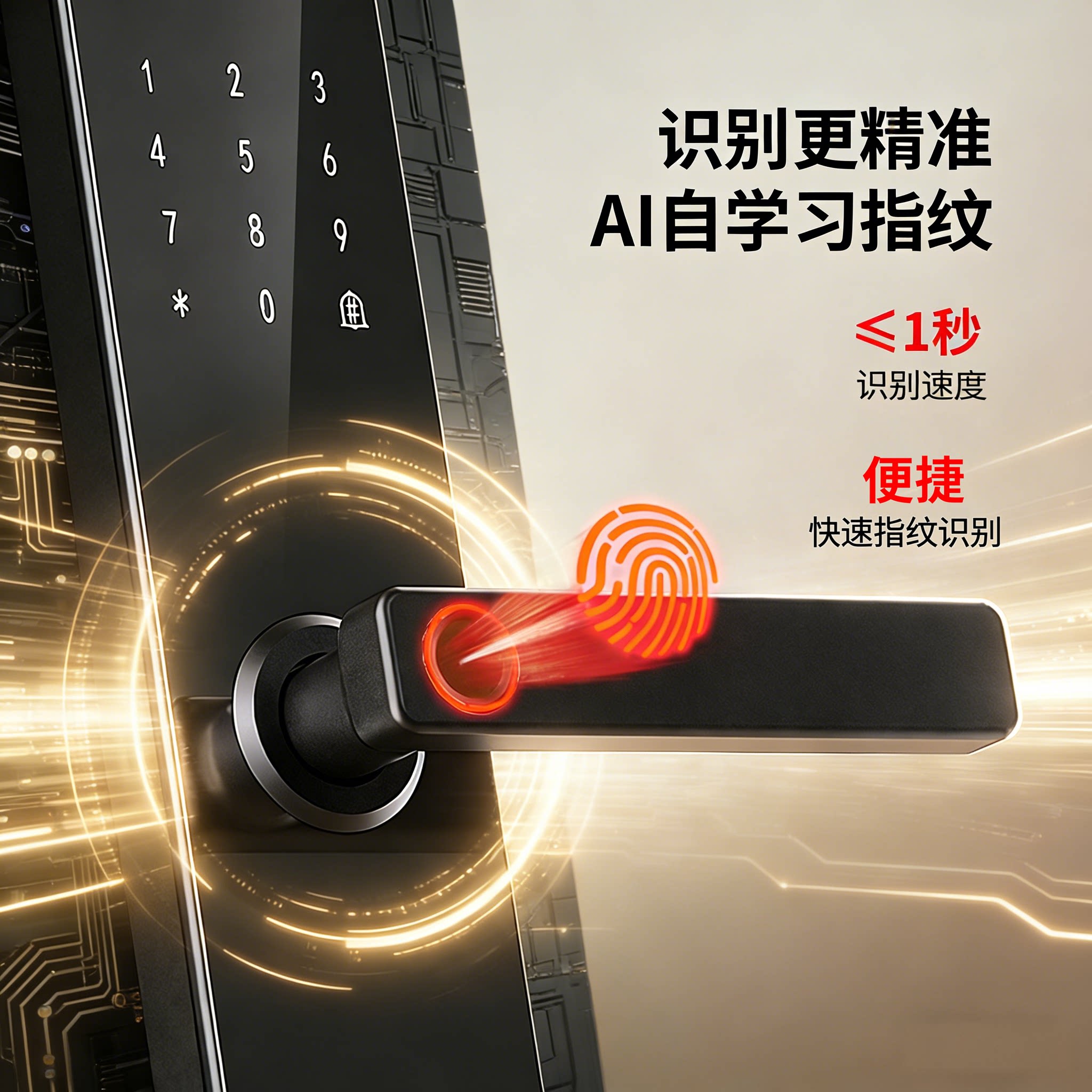 柏嘉利指纹锁家用防盗智能门锁 89.8元 - 86线报