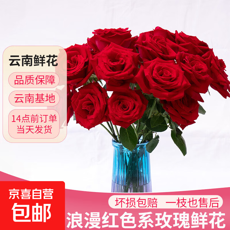 京喜七夕限定鲜花情人节礼物红玫瑰10枝 17.69元 - 86线报