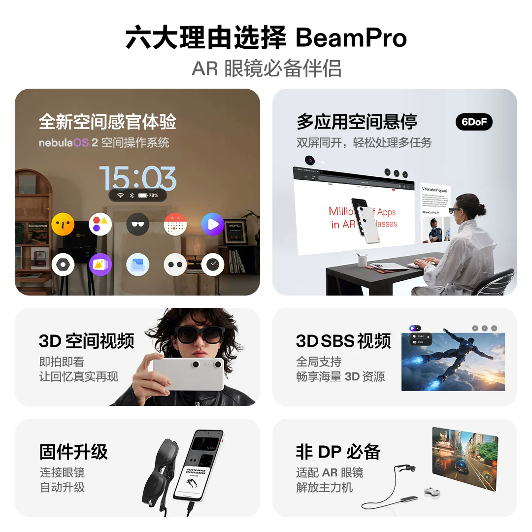 XREAL真3D空间视频拍摄AR空间计算终端6+128G 719.1元 - 86线报
