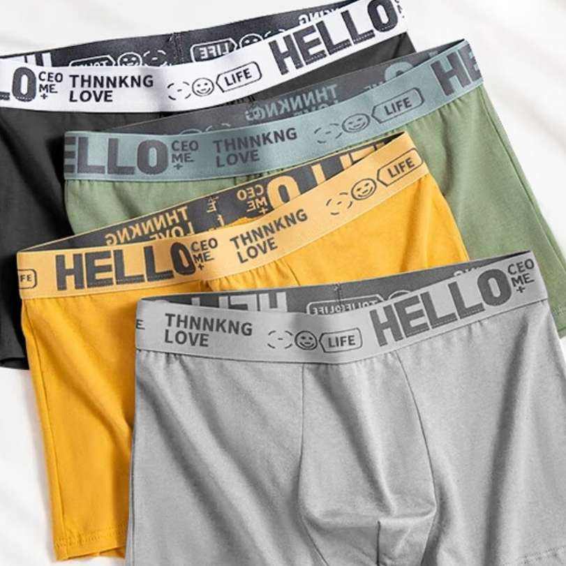 男士中腰平角内裤3条装黑色+浅灰+绿色2XL 4.35元 - 86线报