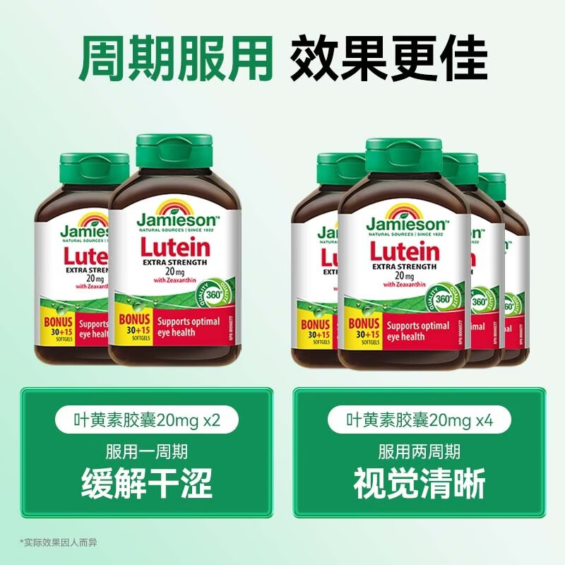 Jamieson叶黄素胶囊20mg 45粒*2瓶保护视力玉米黄质护眼缓解眼疲劳成人海外进口 - 86线报