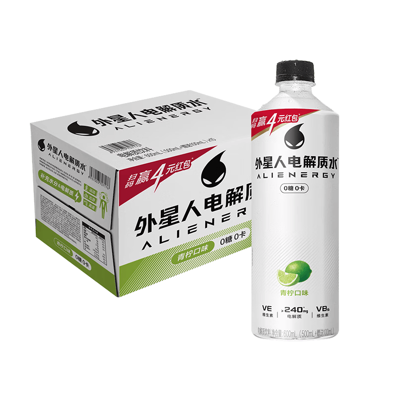 外星人0糖0卡电解质水青柠味600ml×15瓶 56元 - 86线报