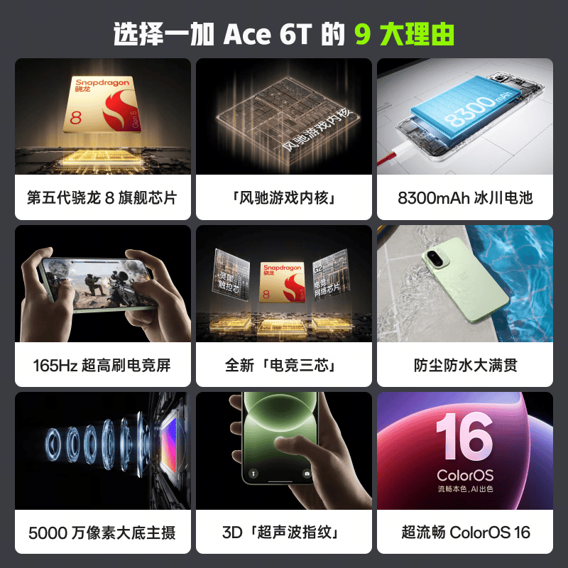 一加Ace 6T 5G手机12GB+512GB闪速黑 2311.15元 - 线报酷