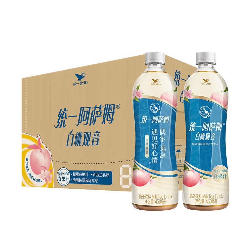 统一阿萨姆奶茶白桃观音450mL*15瓶 42元 - 线报酷