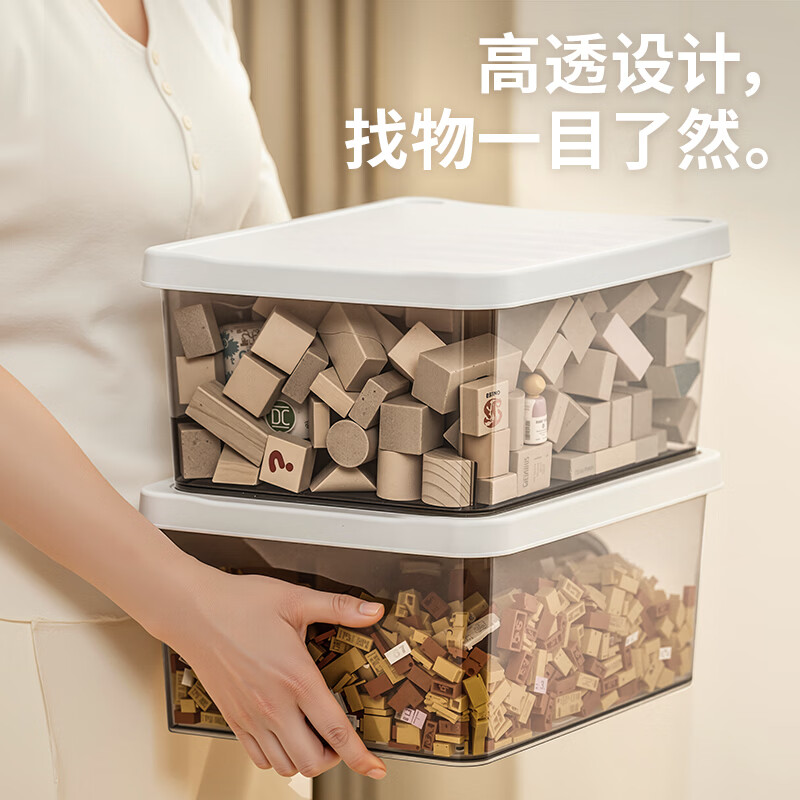 禧天龙桌面加厚透明收纳箱10升35.7*26*15.4cm三个装 27.92元 - 线报酷