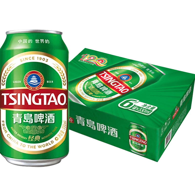 青岛啤酒经典传世麦香啤酒330ml*24瓶 75.78元 - 线报酷