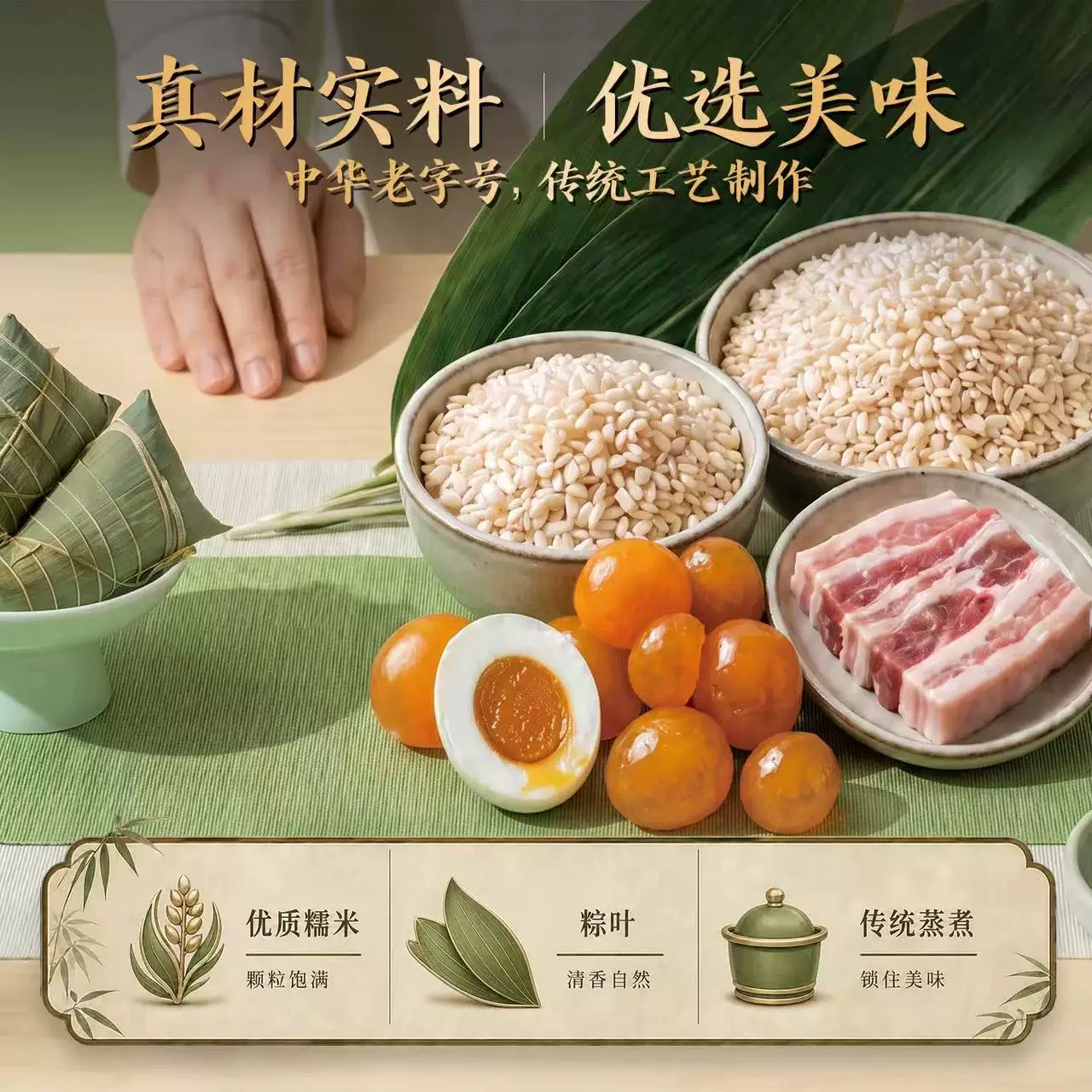 状元诸老大粽子礼盒1120g克8粽4味 53元 - 线报酷