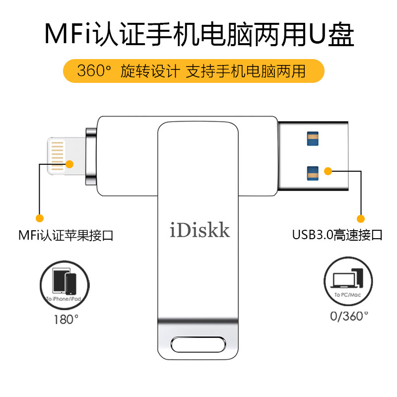 iDiskk苹果官方MFi认证苹果手机u盘128GB 295.55元 - 86线报