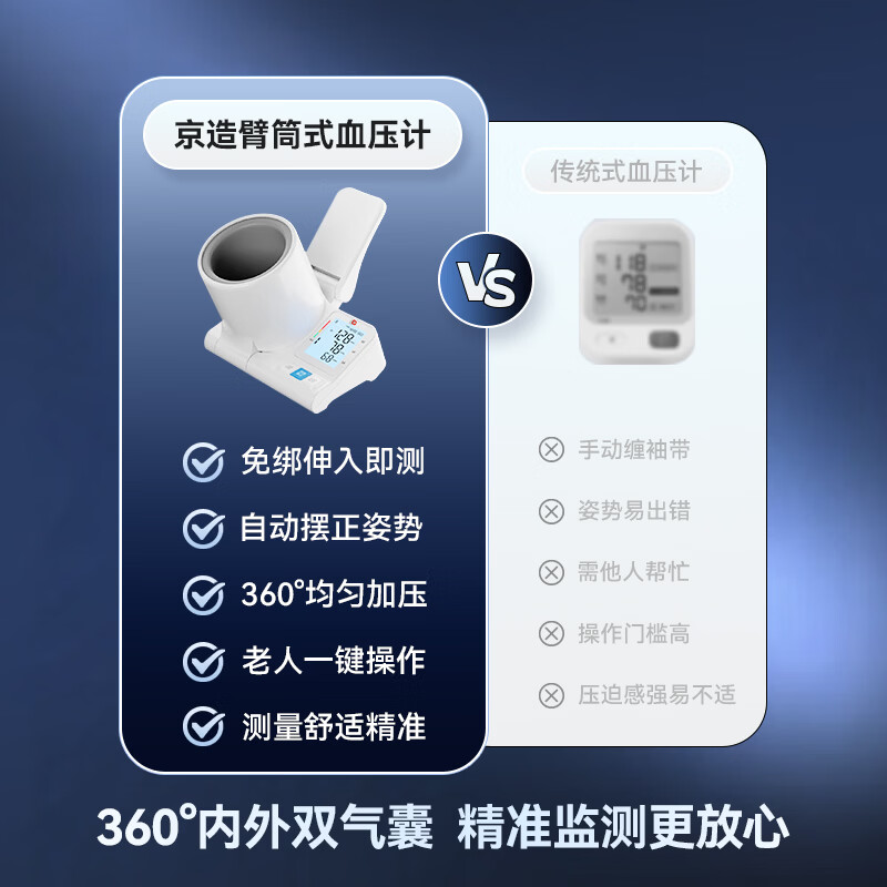 京东京造医用全自动电子血压计臂筒式家用血压测量仪高精准测血压仪器 156.6元 - 线报酷