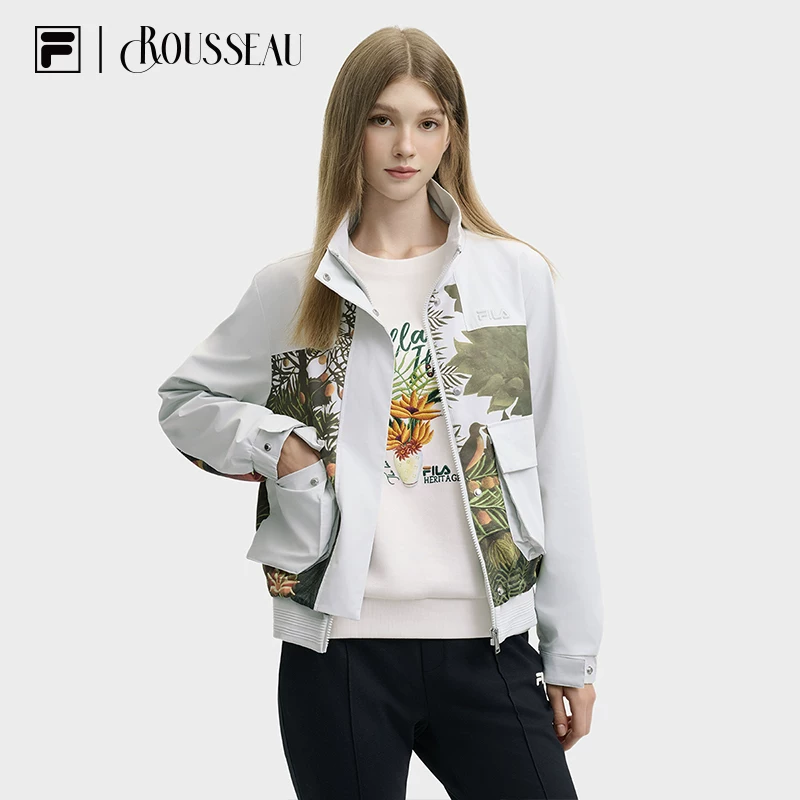 FILA x 卢梭斐乐官方女梭织外套24冬新时尚休闲宽松拼接立领上衣 669元 - 86线报