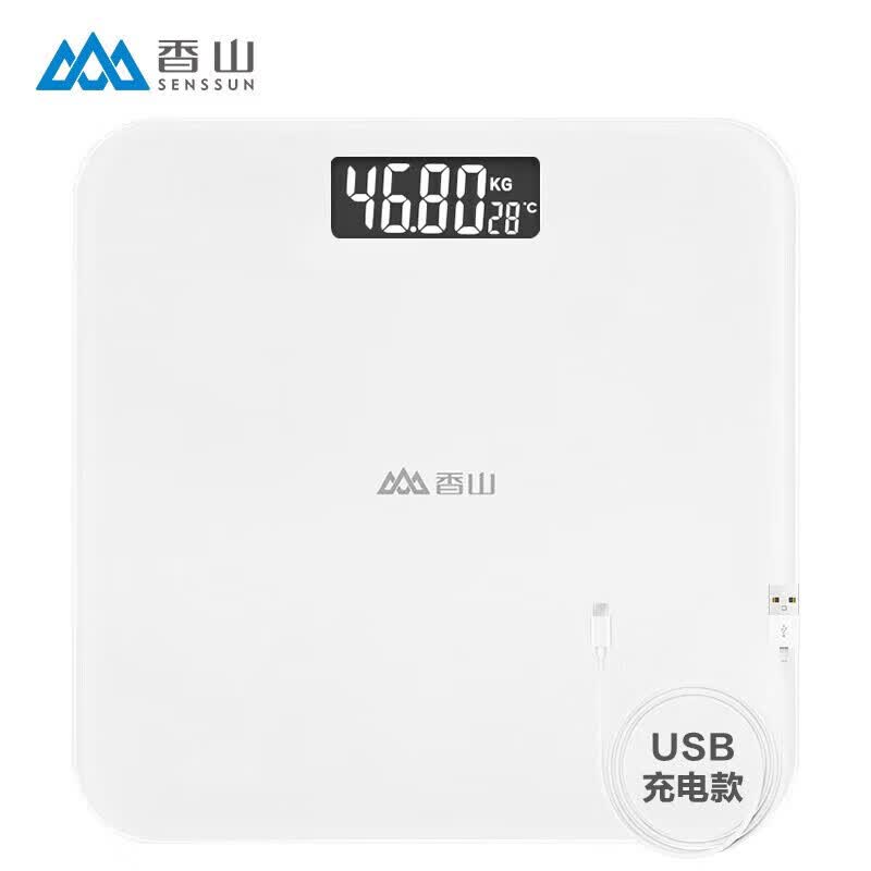 香山WEB22项数据体脂秤纯白体重秤-LCD大屏显示 19.9元 - 86线报