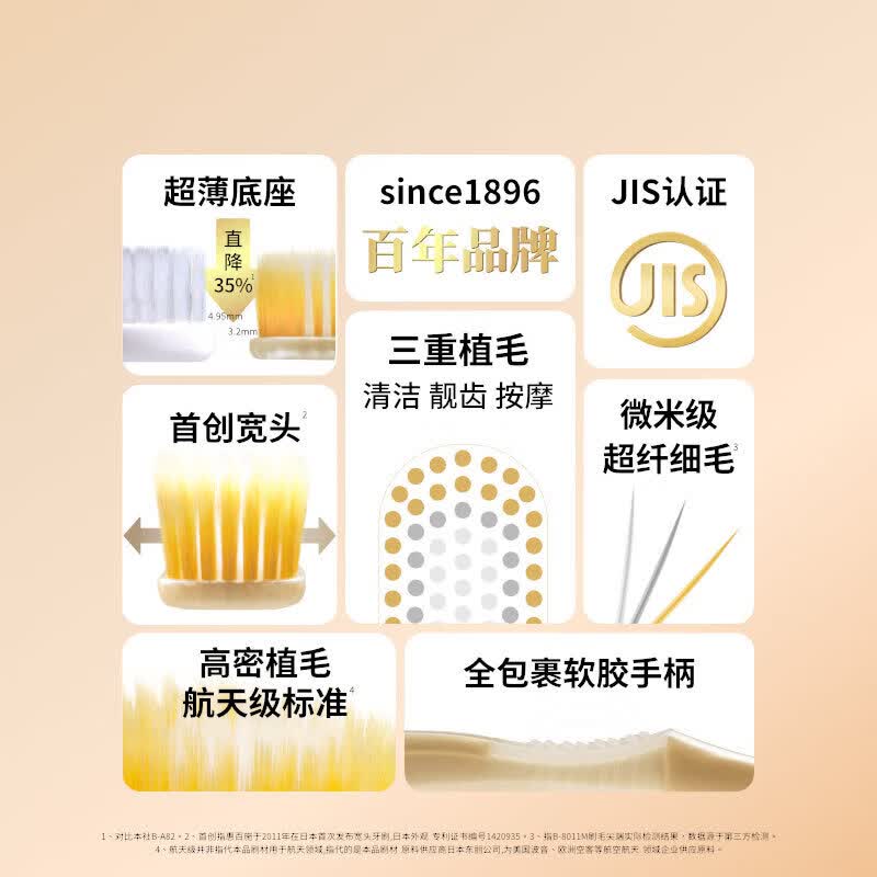 惠百施日本原牙刷套装65孔软毛2支+绒感3支 74.9元 - 86线报