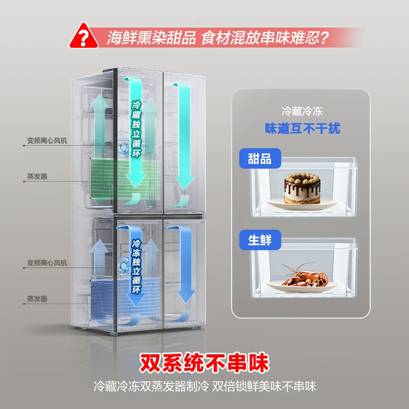 容声495L双系统十字对开双开门家用大容量一级能效变频无霜电冰箱 1680元 - 86线报 容声495L双系统十字对开双开门家用大容量一级能效变频无霜电冰箱 1680元 - 86线报