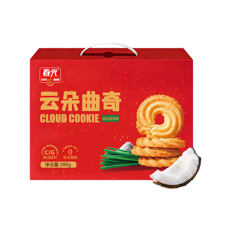 春光食品海南特产云朵曲奇288g海盐香葱味 6.9元 - 86线报 春光食品海南特产云朵曲奇288g海盐香葱味 6.9元 - 86线报