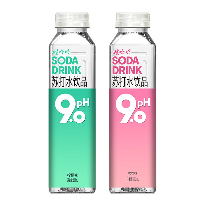 娃哈哈苏打水饮料PH9.0碱性0卡0脂无汽饮品柠檬味玫瑰味整箱装500mL*15瓶 45.8元 - 线报酷