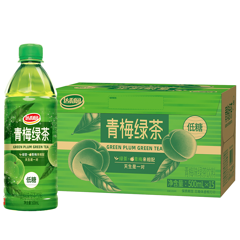 达利园低糖版青梅绿茶果汁饮料500ml×15瓶 30.9元 - 线报酷