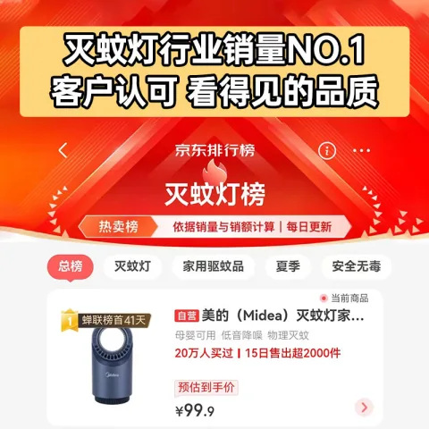 美的 OXD-WD12G 灭蚊灯 白色 券后94.11元 图片 1