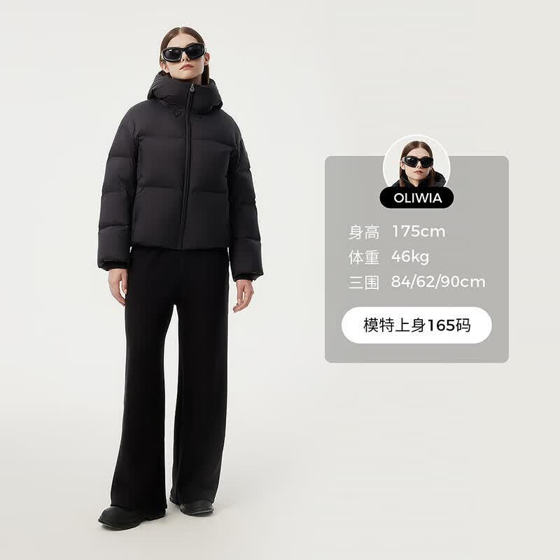 坦博尔秋冬羽绒服女短款加厚面包时尚保暖厚外套TBF530336Z黑色155 269.5元 - 86线报