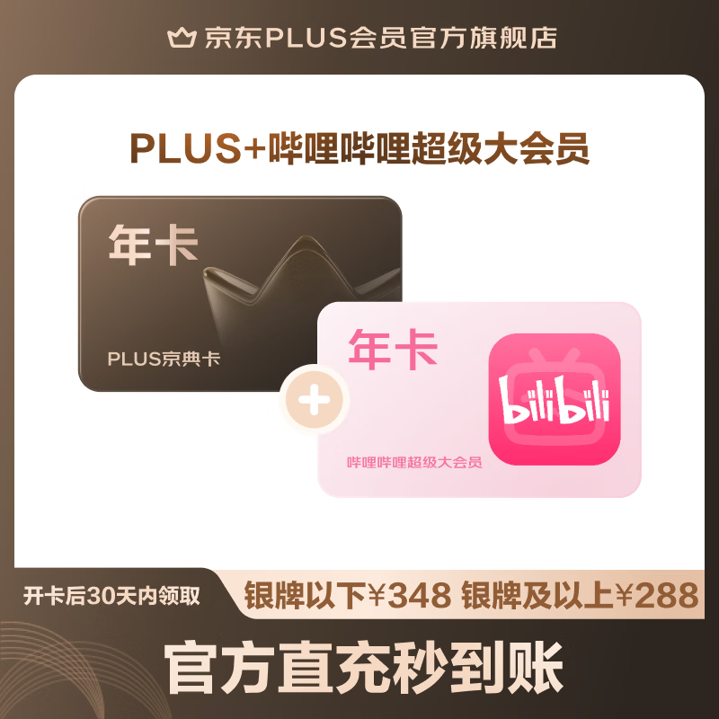 PLUS+哔哩哔哩超级大会员联名年卡 218元 - 86线报