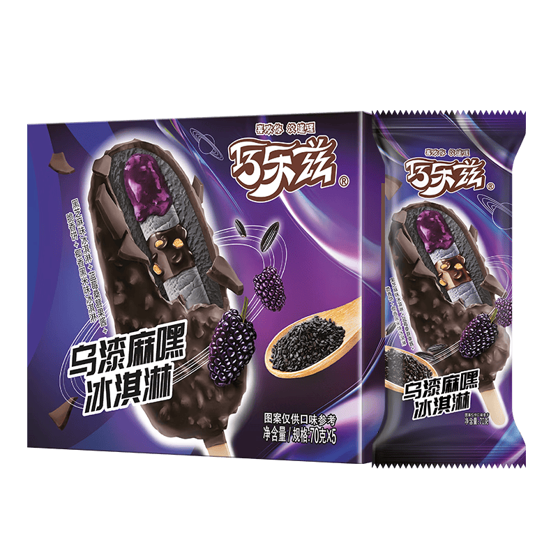 伊利巧乐兹乌漆麻嘿冰淇淋70克×5支*6件+赠伊利蓝莓冰棒70g*6支*2件 90.36元 - 86线报