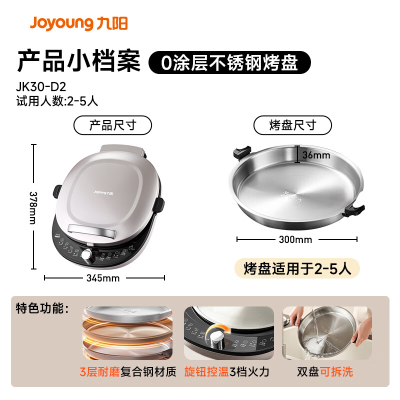 九阳小精钢Pro JK30-D2电饼铛 231.2元 - 86线报