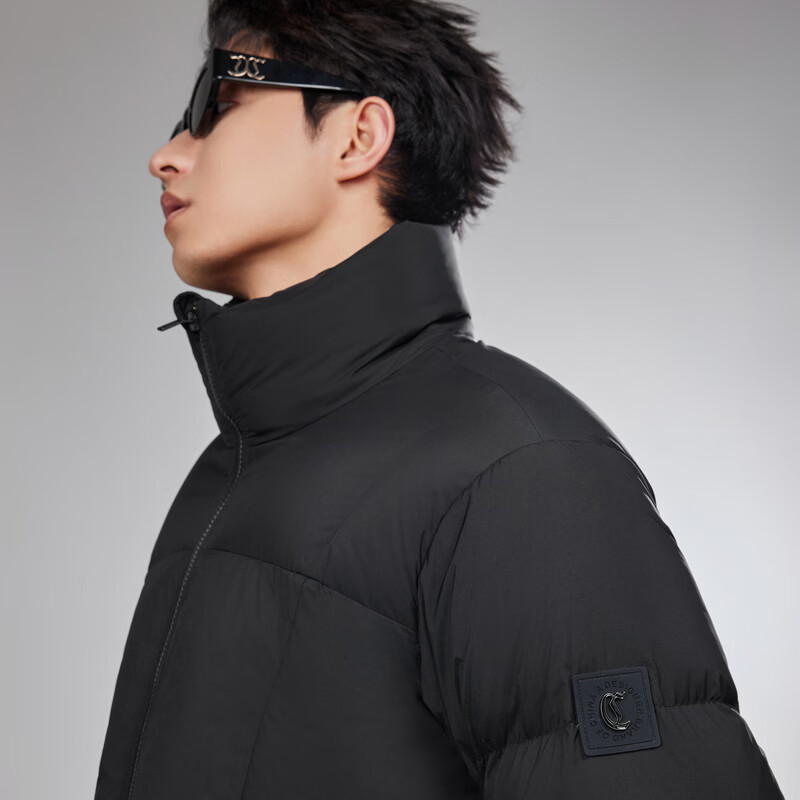 卡宾羽绒服男士撞钉装饰休闲日常立领面包服2025冬季羽绒服煤黑色012XL/185/54 - 86线报