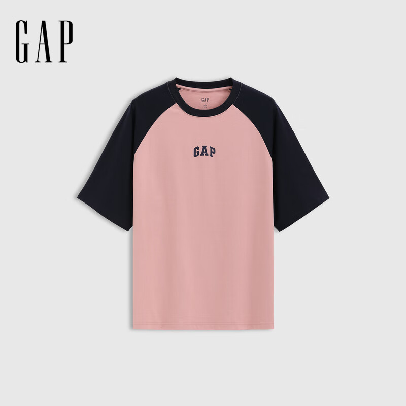 Gap 725618纯棉撞色插肩袖 粉色 M(170/92A) 短袖T恤 39元 - 86线报
