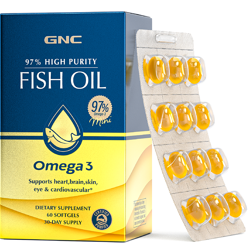 GNC健安喜97﹪高纯度EPA深海鱼油Omega3 60粒/盒*2盒装 122.55元 - 线报酷