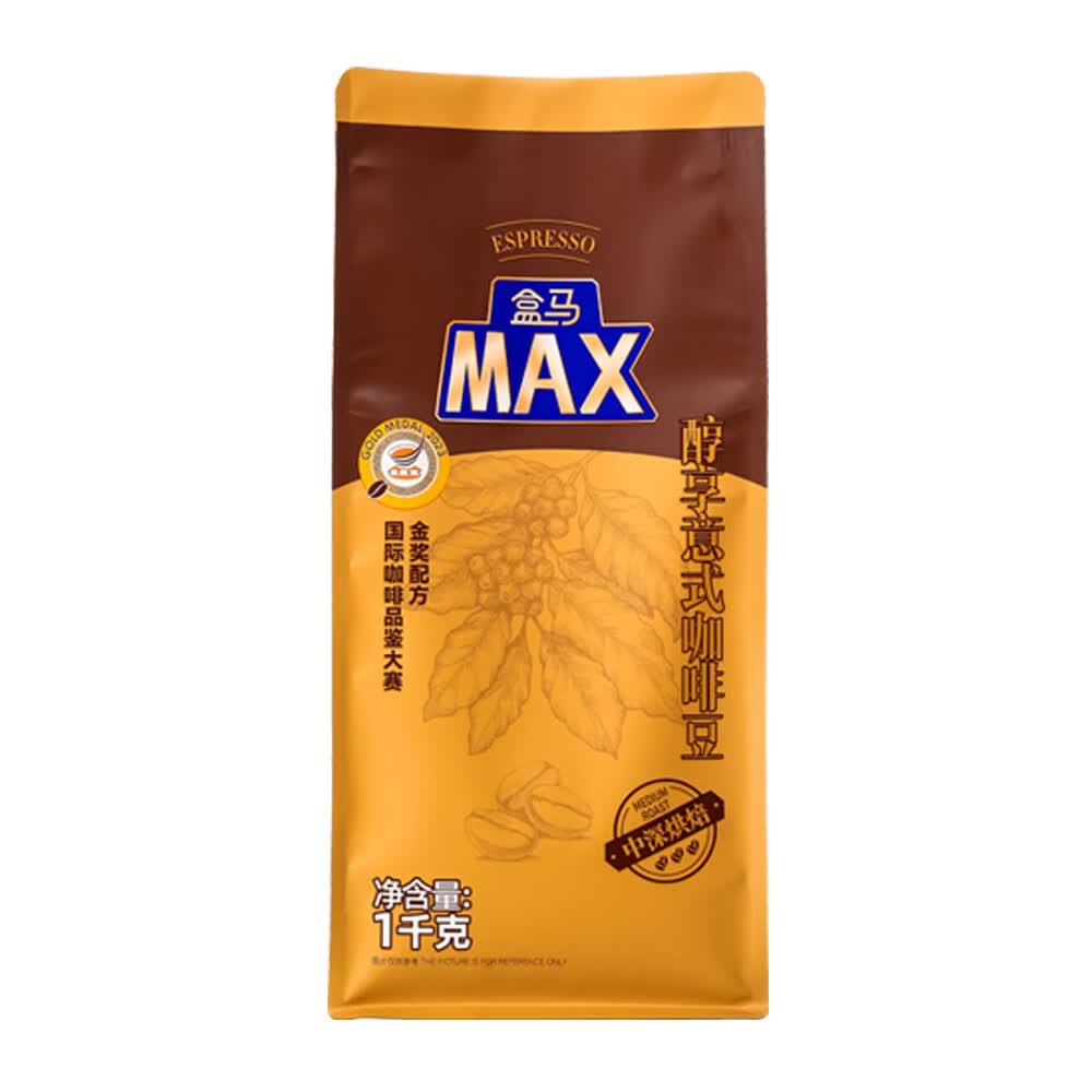 盒马 MAX 醇享意式咖啡豆 中度烘焙 1kg 89元 - 86线报