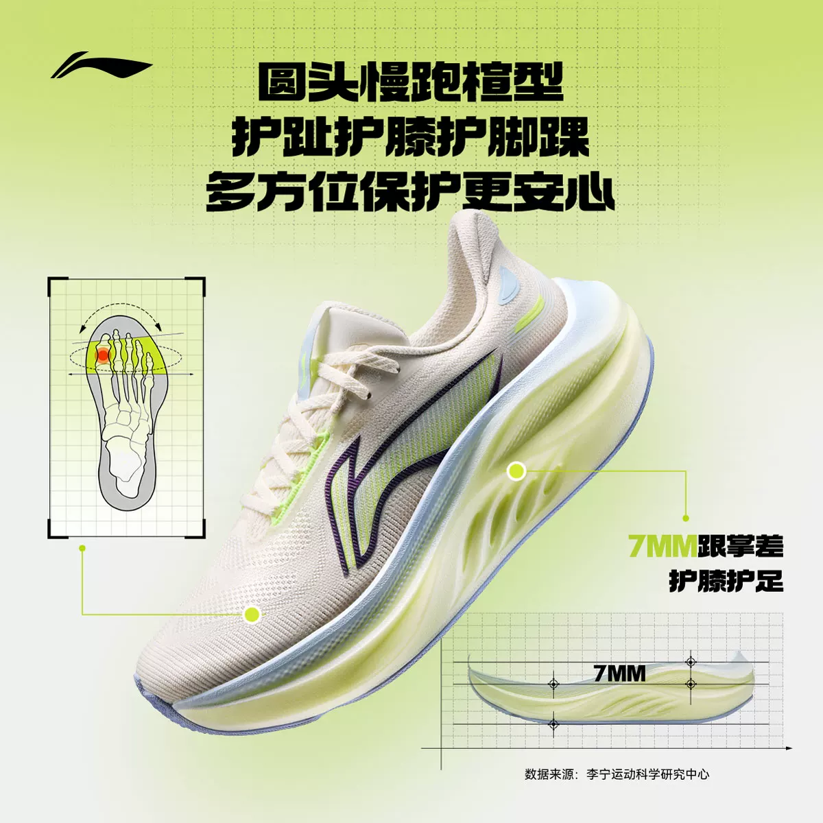 李宁悠适2跑步鞋 283元 - 折送网