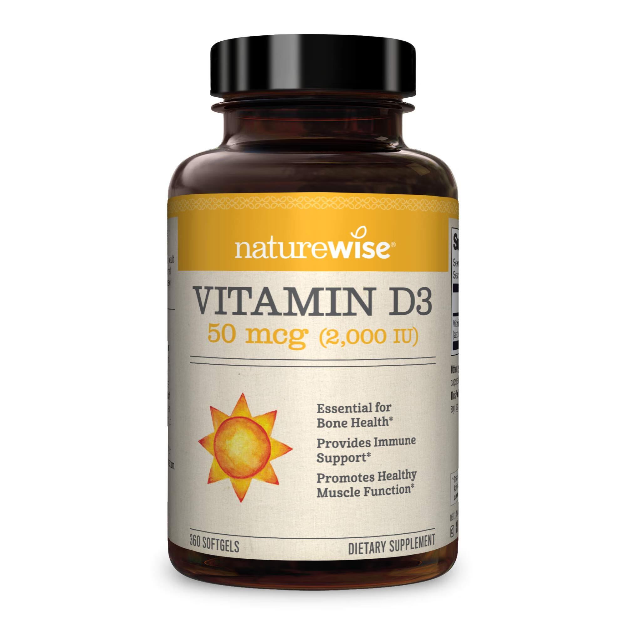 naturewise阳光瓶维生素D2000IU360粒 91.22元 - 86线报