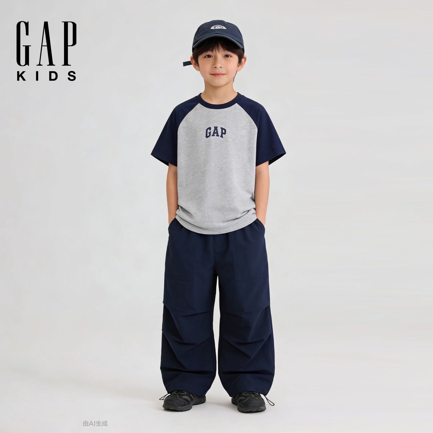 Gap男女童幼童2026春季新款纯棉logo印花圆领短袖T恤儿童装上衣 27元 - 线报酷