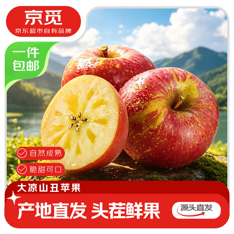 京觅大凉山丑苹果净重5斤单果70-75mm 21.88元 - 86线报