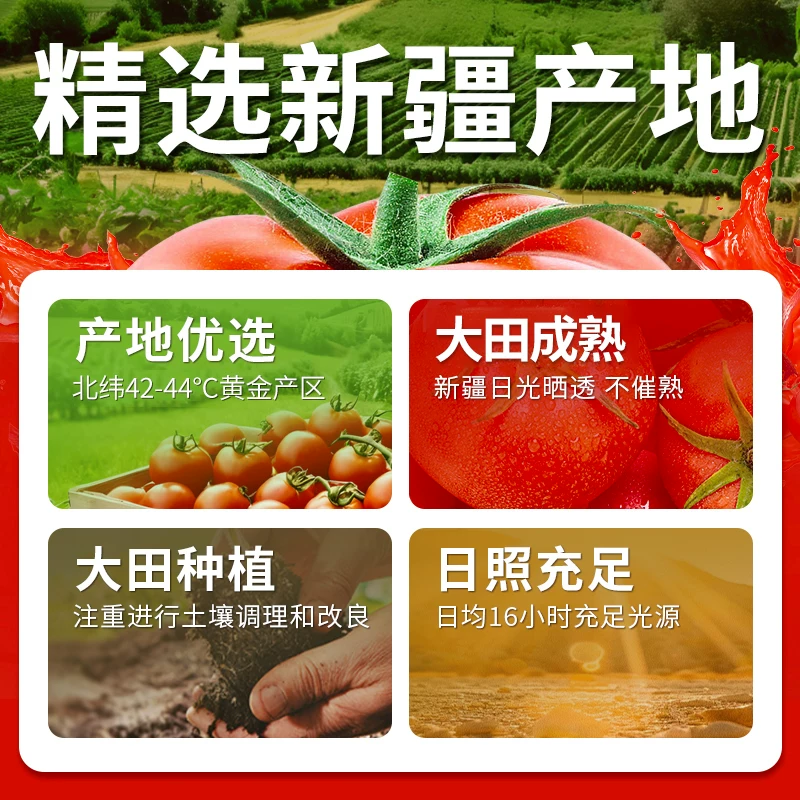 笑厨26年新疆西红柿块罐头400g无添加剂新鲜番茄块大田原产地蔬菜 2.22元 - 86线报