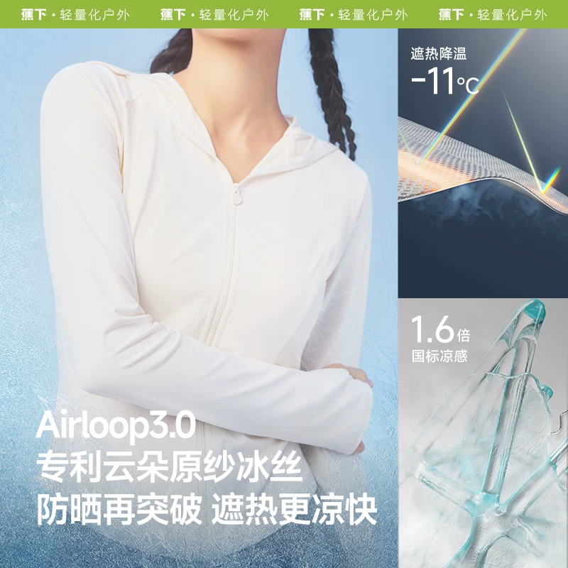 蕉下双C防晒衣修身立领运动外套女款收腰显瘦冰丝凉感连帽防晒服 88.67元 - 86线报
