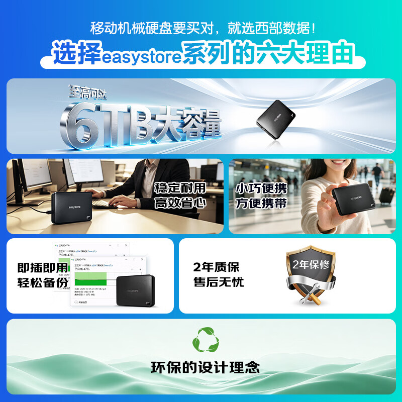 西部数据easystore系列5TB USB3.0 2.5英寸移动机械硬盘 1099元 - 86线报