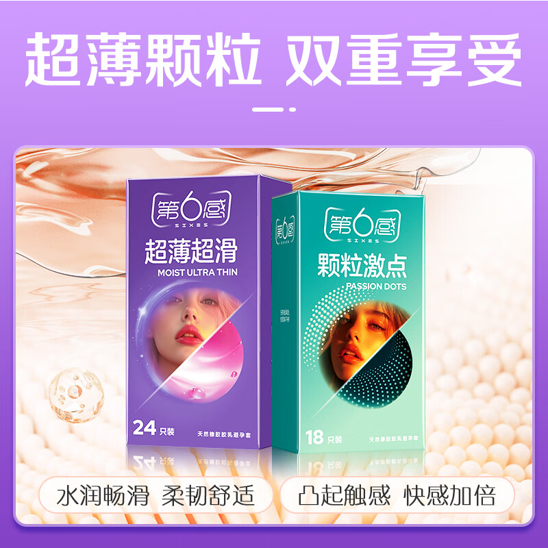 第六感情趣安全套组合42只超薄24只＋大颗粒18只 16.9元 - 线报酷