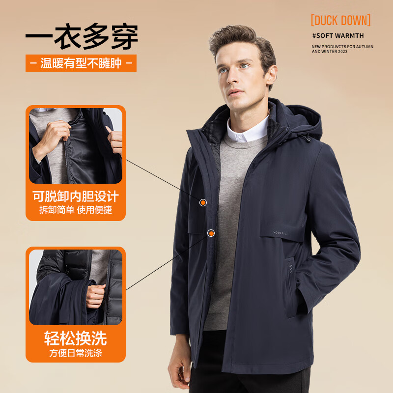 杉杉26冬季新款五穿鹅绒加厚中长款羽绒服 329元 - 86线报