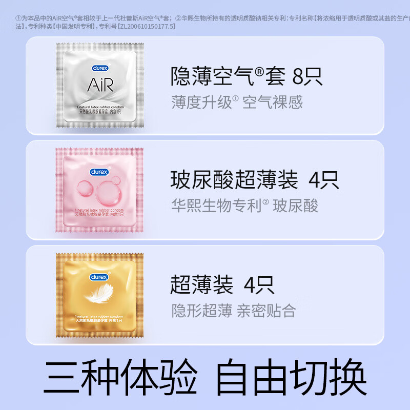 杜蕾斯AiR三合一安全套16只 85.9元 - 86线报