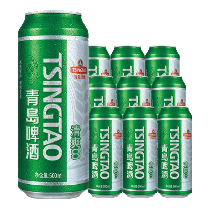 青岛啤酒清爽500mL×9罐 24.9元 - 86线报