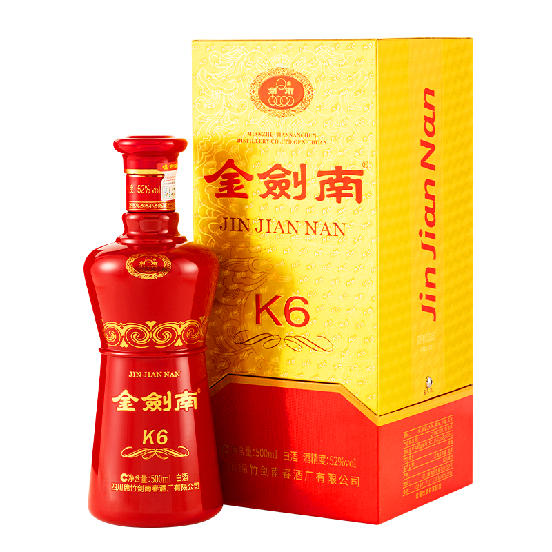 剑南春金剑南K6 52%vol浓香型白酒500ml单瓶装 135元 - 86线报