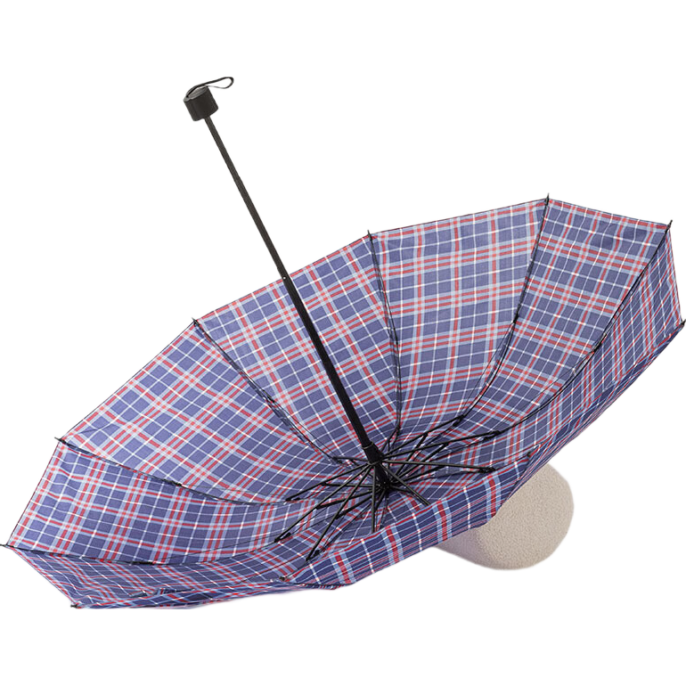 折叠晴雨伞三折防晒防风加厚格子伞 4.39元 - 86线报