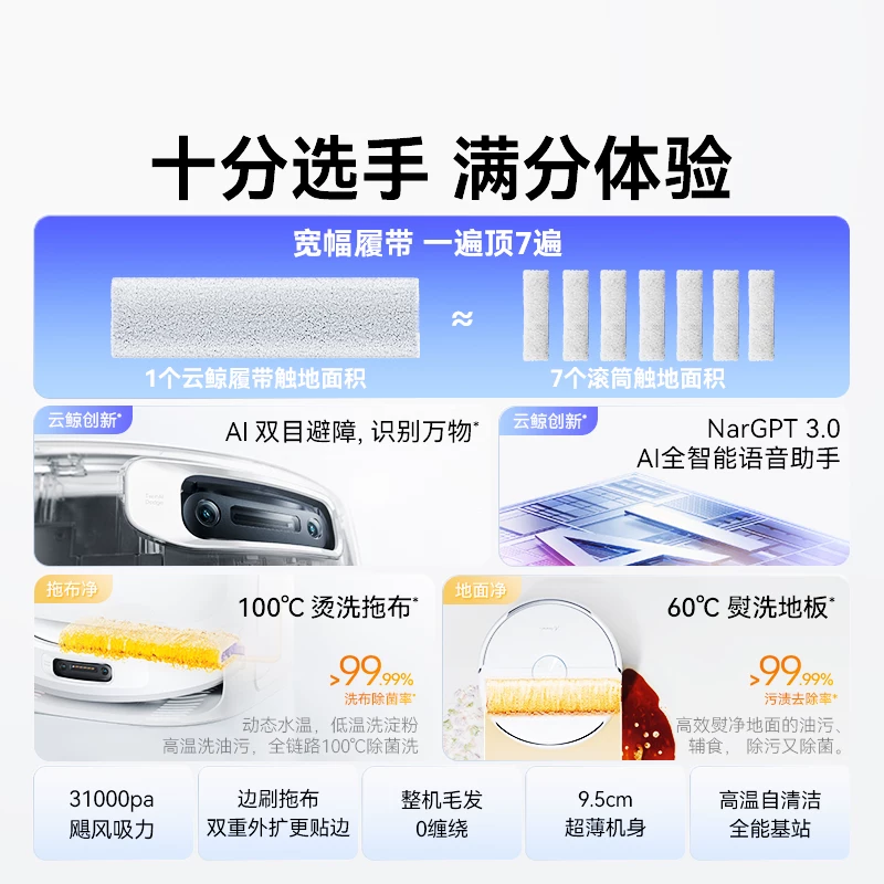 云鲸JX活水履带扫拖一体全自动清洗扫地机器人新品504 6969元 - 86线报