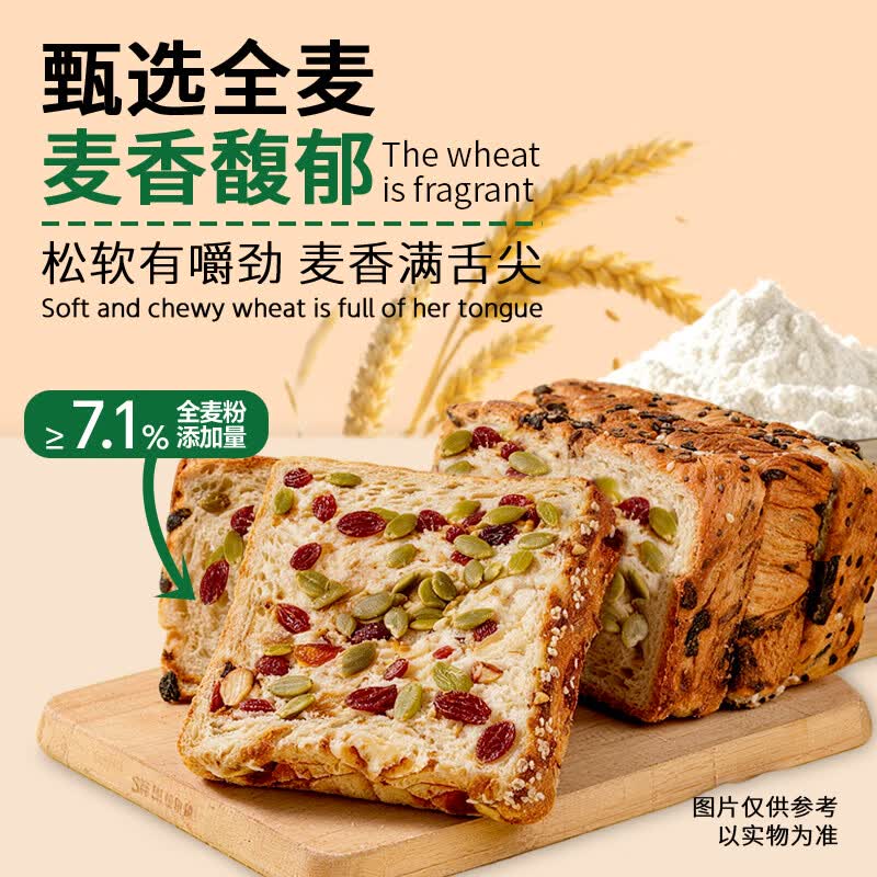 泓一坚果厚切吐司早餐面包粗杂粮664g 16.9元 - 86线报 泓一坚果厚切吐司早餐面包粗杂粮664g 16.9元 - 86线报