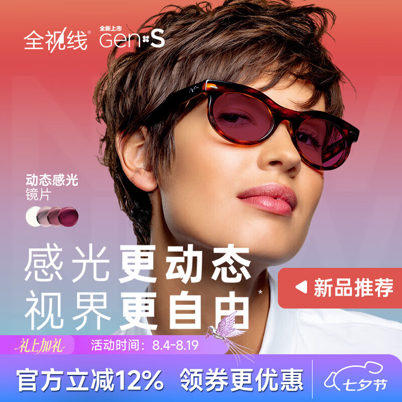 依视路全视线Gens变色+1.6折射率膜洁*2片赠钛框 429.3元 - 86线报