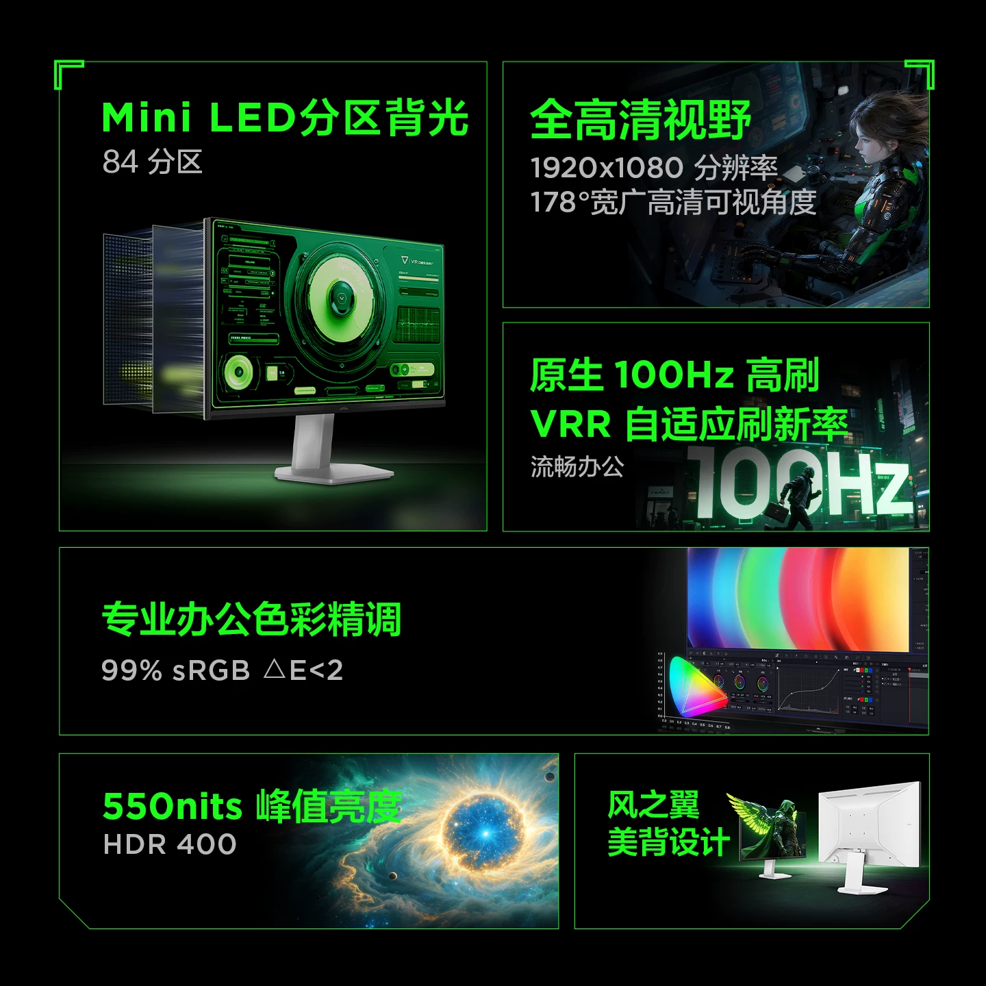 雷鸟F5 84分区MiniLED 23.8英寸显示器 449.1元 - 清风线报