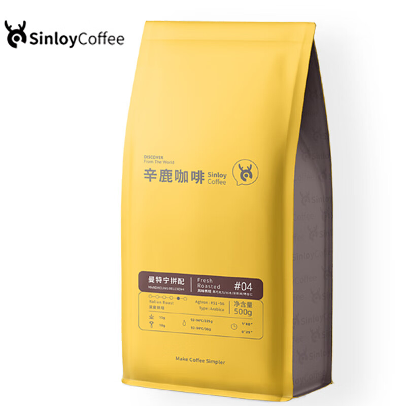辛鹿咖啡重度烘焙曼特宁拼配咖啡豆500g 36.66元 - 86线报 辛鹿咖啡重度烘焙曼特宁拼配咖啡豆500g 36.66元 - 86线报