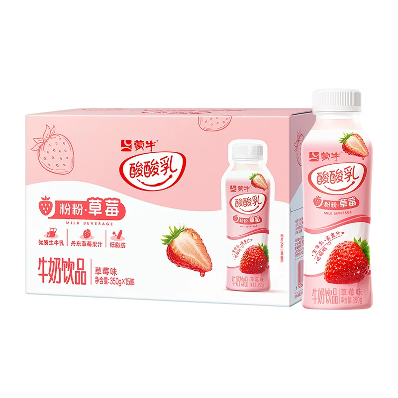 蒙牛酸酸乳草莓味PET瓶350g×15瓶整箱营养早餐风味酸奶 32.2元 - 线报酷
