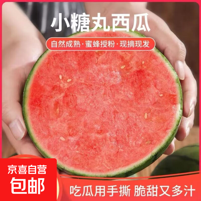 2026鲜果山东头茬手撕糖丸西瓜脆甜时令生鲜净重4-5斤 9.9元 - 86线报