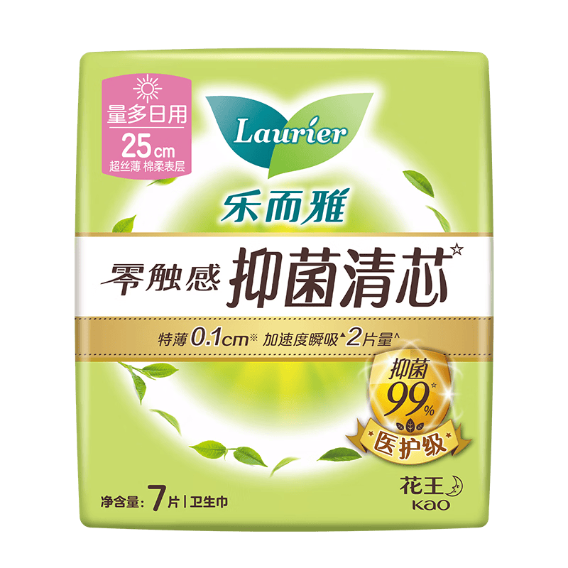 PLUS会员 乐而雅 花王 零触感抑菌清芯日用卫生巾 25cm 7片 - 86线报